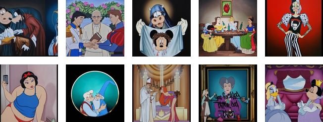 Artista-retrata-personagens-da-Disney-em-situacoes-profanas
