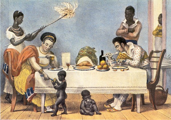  Imagem: J.Baptiste Debret, Um jantar brasileiro, 1927