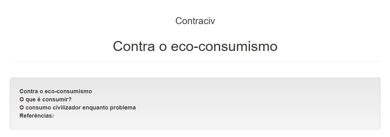 Contra o eco-consumismo